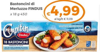 Bastoncini di Merluzzo FINDUS x 18 g 450
