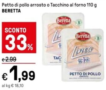 Iper La Grande Petto di pollo arrosto o Tacchino al forno 110 g BERETTA offerta