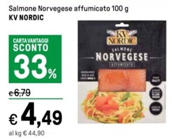 Iper La Grande Salmone Norvegese affumicato 100 g KV NORDIC offerta
