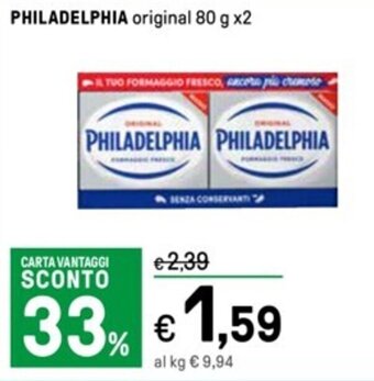 Iper La Grande PHILADELPHIA original 80 g x2 offerta
