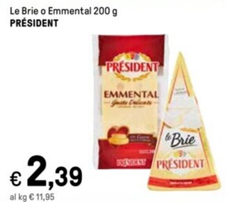 Iper La Grande Le Brie o Emmental 200 g PRÉSIDENT offerta