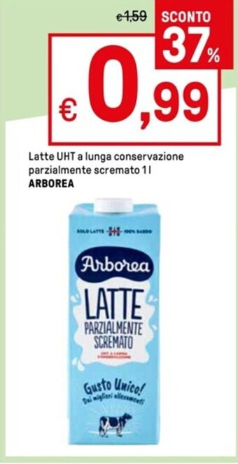 Iper La Grande Latte UHT a lunga conservazione parzialmente scremato 1l ARBOREA offerta