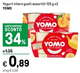 Iper La Grande Yogurt intero gusti assortiti 125 g x2 YOMO offerta