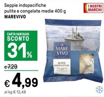 Iper La Grande Seppie indopacifiche pulite e congelate medie 400 g MAREVIVO offerta