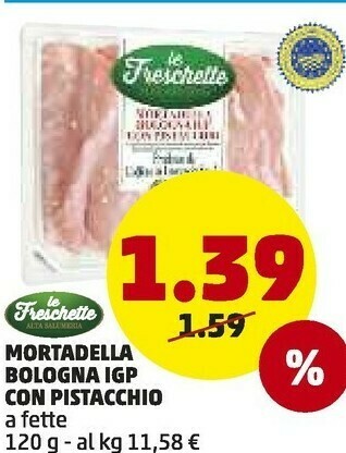 PENNY Le freschette Mortadella Bologna IGP Con Pistacchio offerta