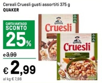 Cereali Cruesli gusti assortiti 375 g QUAKER