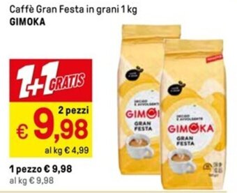 Iper La Grande Caffè Gran Festa in grani 1 kg GIMOKA offerta
