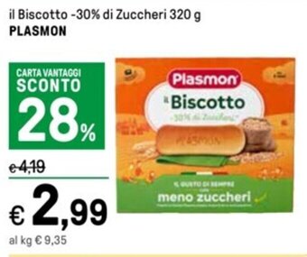 Iper La Grande il Biscotto -30% di Zuccheri 320 g PLASMON offerta