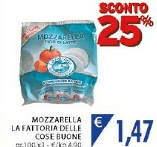 Mercatò La fattoria delle cose buone Mozzarella offerta