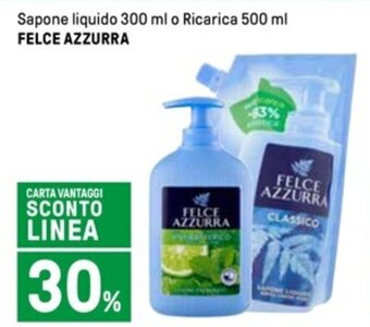 Iper La Grande Sapone liquido 300 ml o Ricarica 500 ml FELCE AZZURRA offerta