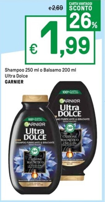 Iper La Grande Shampoo 250 ml o Balsamo 200 ml Ultra Dolce GARNIER offerta