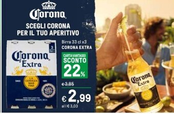 Iper La Grande Birra 33 cl x3 CORONA EXTRA offerta