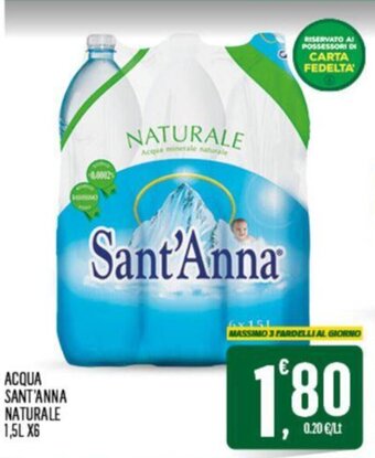 Despar ACQUA SANT'ANNA NATURALE 1,5 l x 6 offerta
