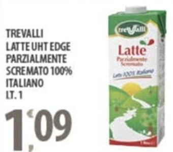 TREVALLI LATTE UHT EDGE PARZIALMENTE SCREMATO 100% ITALIANO LT.1