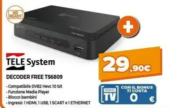 Expert Telesystem Decoder Free TS6809 offerta