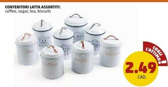 PENNY Penny Market Contenitori Coffee, Sugar, Tea, Biscuits offerta