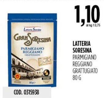 Carico Cash & Carry LATTERIA SORESINA PARMIGIANO REGGIANO GRATTUGIATO 80 G offerta