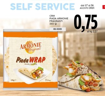 Carico Cash & Carry CRM PIADA ARMONIE FRAGRANTI 330 g offerta