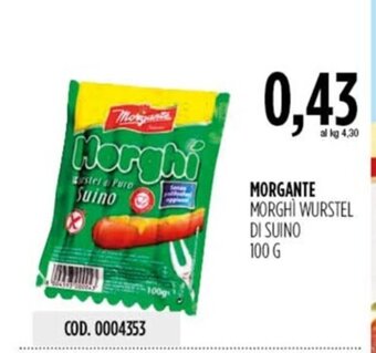Carico Cash & Carry MORGANTE MORGHI WURSTEL DI SUINO 100 G offerta