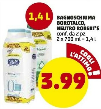PENNY Neutro Roberts Borotalco Bagnoschiuma offerta
