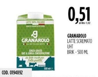 Carico Cash & Carry GRANAROLO LATTE SCREMATO UHT BRIK-500 ML offerta