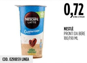 Carico Cash & Carry NESTLÈ PRONTI DA BERE 180/190 ML offerta