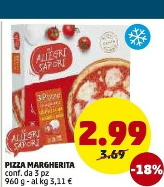 PENNY Gli allegri sapori Pizza Margherita 960 G offerta