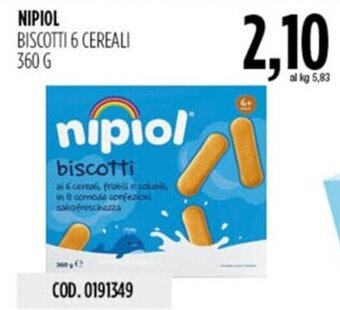 Carico Cash & Carry NIPIOL BISCOTTI 6 CEREALI 360 G offerta