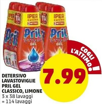 PENNY Pril Detersivo Lavastoviglie Gel Classico Limone offerta