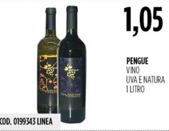 Carico Cash & Carry PENGUE VINO UVA E NATURA 1 LITRO offerta