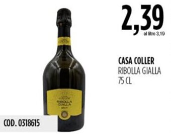 Carico Cash & Carry CASA COLLER RIBOLLA GIALLA 75 CL offerta