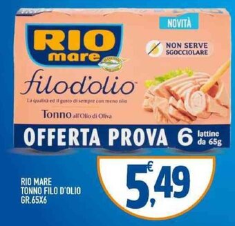 RIO MARE TONNO FILO D'OLIO GR.65X6