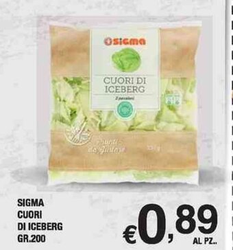 Orizzonte Supermercati SIGMA CUORI DI ICEBERG GR.200 offerta