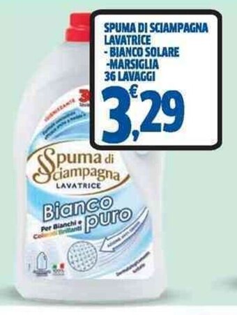 SPUMA DI SCIAMPAGNA LAVATRICE -BIANCO SOLARE -MARSIGLIA 36 LAVAGGI