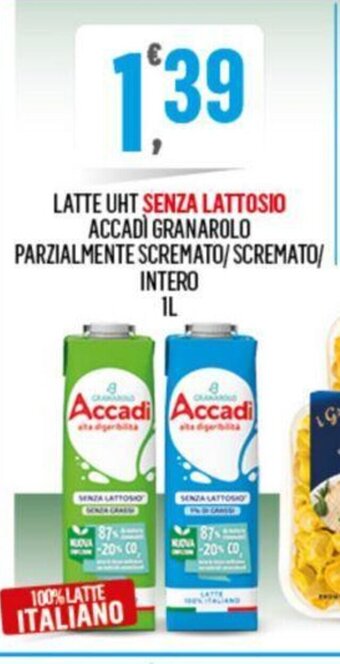 Despar LATTE UHT SENZA LATTOSIO ACCADÌ GRANAROLO PARZIALMENTE SCREMATO/SCREMATO/ INTERO 1L offerta