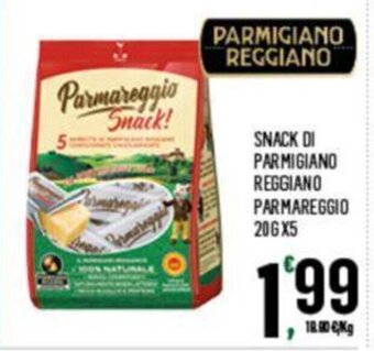 Despar SNACK DI PARMIGIANO REGGIANO PARMAREGGIO 20G X5 offerta