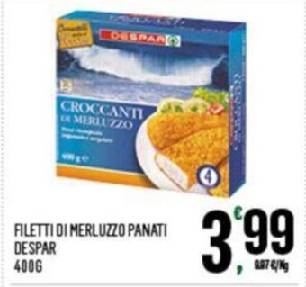 Despar FILETTI DI MERLUZZO PANATI DESPAR 400G offerta
