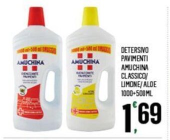 Despar DETERSIVO PAVIMENTI AMUCHINA CLASSICO/ LIMONE/ALDE 1000+500ML offerta
