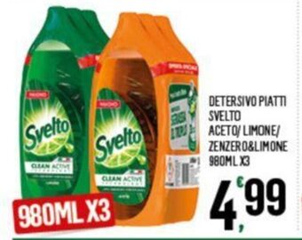 Despar DETERSIVO PIATTI SVELTO ACETO/ LIMONE/ ZENZERO&LIMONE 980MLX3 offerta