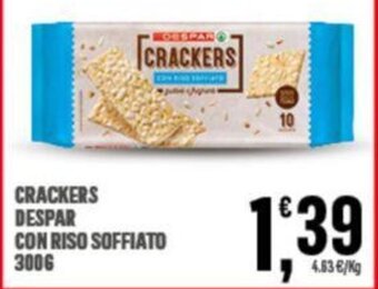 Despar CRACKERS DESPAR CON RISO SOFFIATO 300G offerta