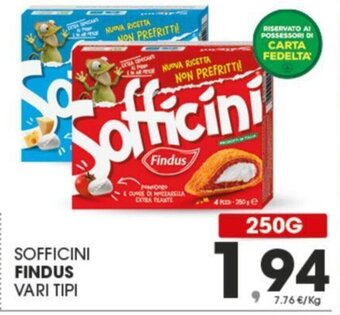 Eurospar SOFFICINI FINDUS VARI TIPI 250G offerta