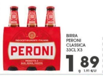 Eurospar BIRRA PERONI CLASSICA 33CL X3 offerta