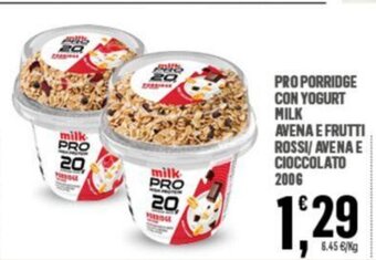 Eurospar PROPORRIDGE CON YOGURT MILK AVENA E FRUTTI ROSSI/ AVENA E CIOCCOLATO 200G offerta
