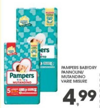 Eurospar PAMPERS BABYDRY PANNOUNI/ MUTANDINO VARIE MISURE offerta