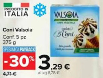 Carrefour Market Coni Valsoia Conf. 5 pz 375 g offerta