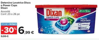 Carrefour Market Detersivo Lavatrice Discs o Power Caps Dixan Assortiti Conf. 23 o 26 pz offerta