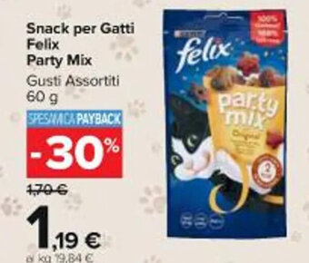 Snack per Gatti Felix Party Mix Gusti Assortiti 60 g