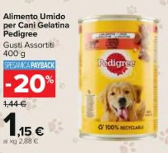 Carrefour Market Alimento Umido per Cani Gelatina Pedigree Gusti Assortiti 400 g offerta