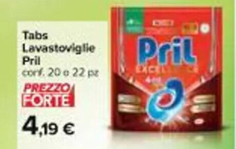 Carrefour Market Tabs Lavastoviglie Pril conf. 20 200pz. offerta
