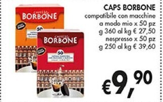 Coal Caffe borbone caps offerta